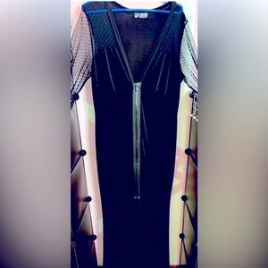 EUC 3X Elegant Black Sheer Sleeve Dress